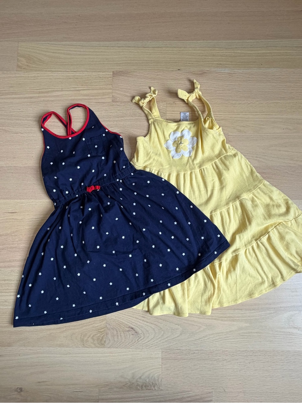 Carter’s & Gymboree Girls Dress Lot Size 7 Navy Blue Yellow 2 Piece Bundle.